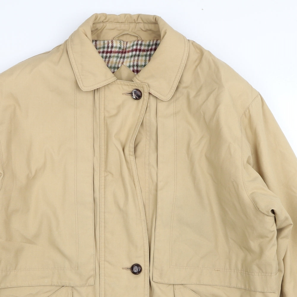 Berkertex Womens Beige Overcoat Coat Size 12 Zip - Size 10-12