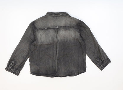 BDG Womens Grey Cotton Basic Button-Up Size S Collared