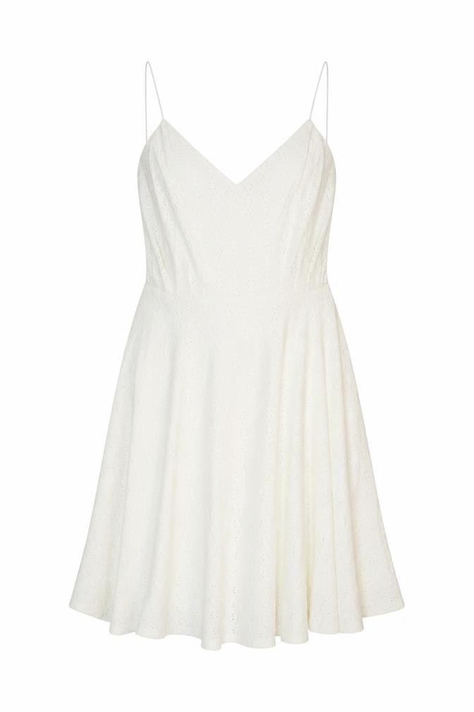New Look Womens Ivory Geometric Polyester Slip Dress Size 8 V-Neck Pullover