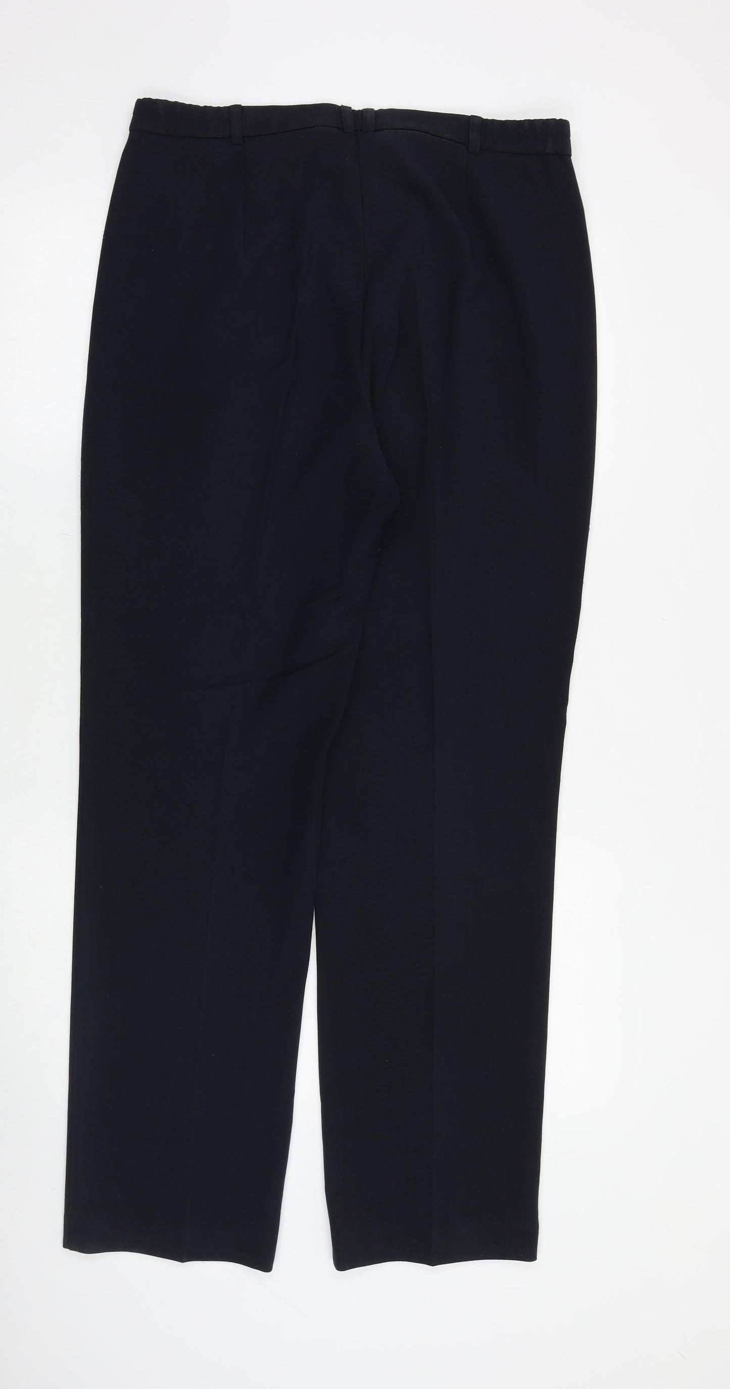 Marks and Spencer Womens Blue Polyester Trousers Size 32 in Regular Zip
