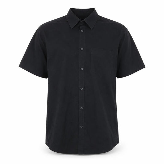 Taylor & Wright Mens Black Cotton Button-Up Size 14.5 Collared Button