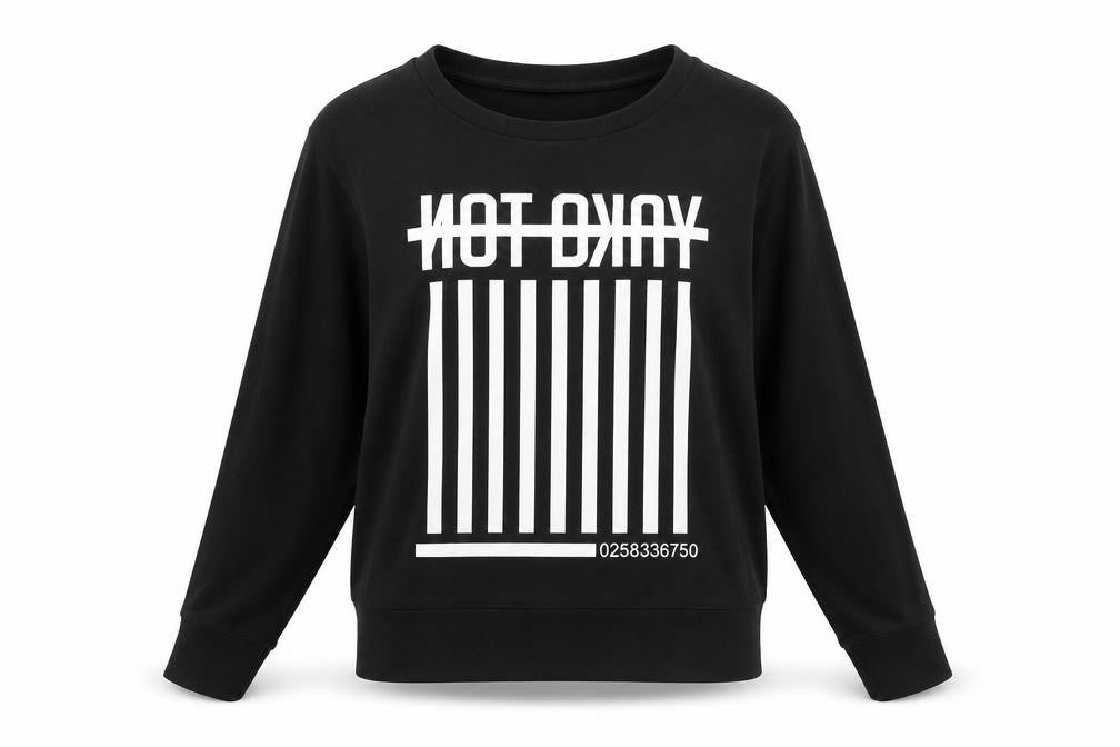 H&M Womens Black Cotton Pullover Sweatshirt Size S Pullover - Not Okay