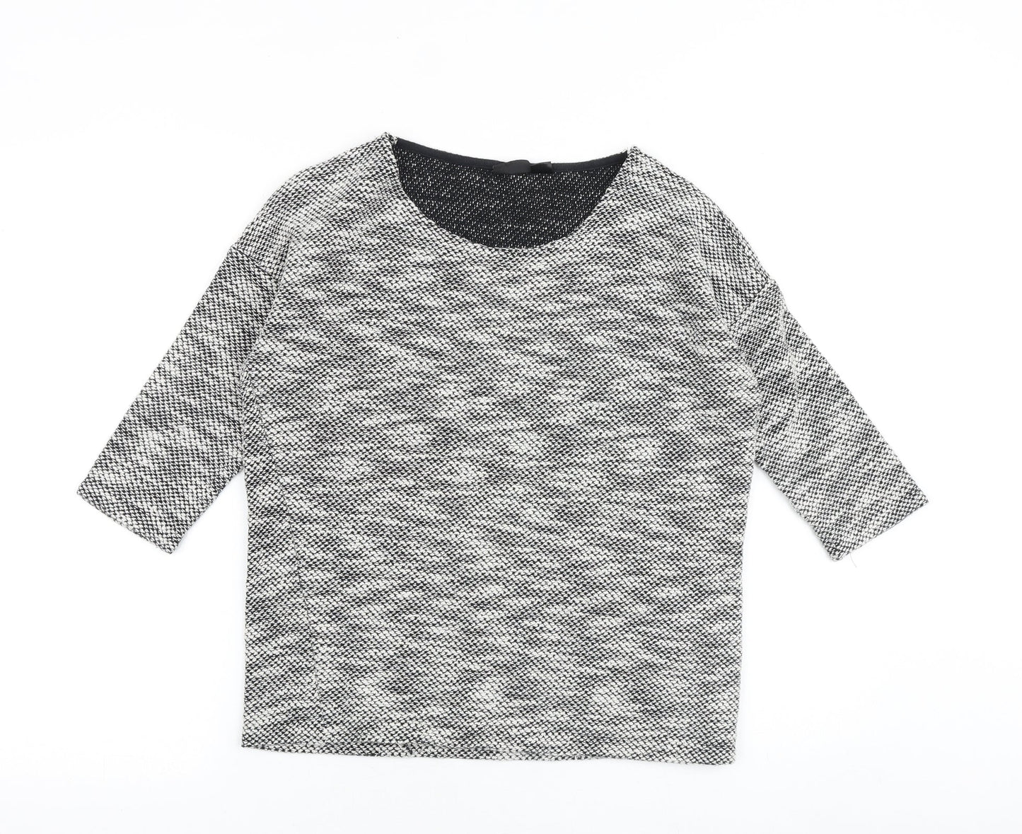 ESMARA Womens Black Scoop Neck Acrylic Pullover Jumper Size 14