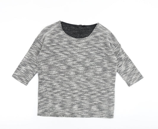 ESMARA Womens Black Scoop Neck Acrylic Pullover Jumper Size 14