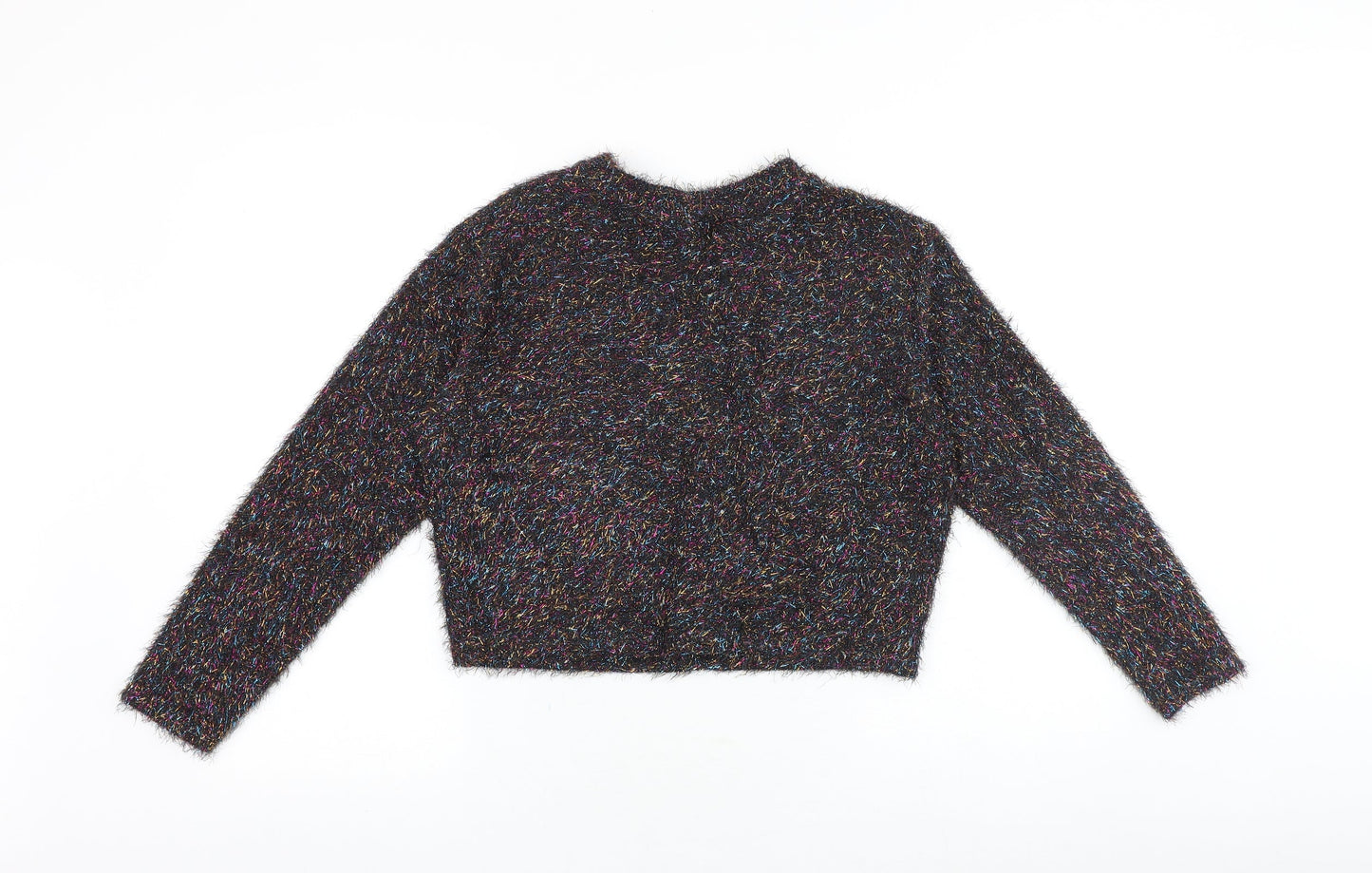 H&M Womens Multicoloured Round Neck Polyester Pullover Jumper Size M