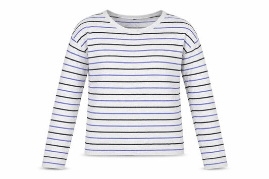 Gap Womens Grey Scoop Neck Striped Cotton Pullover Jumper Size S