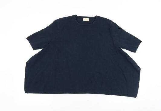 gorman Womens Blue Viscose Basic T-Shirt Size S Round Neck