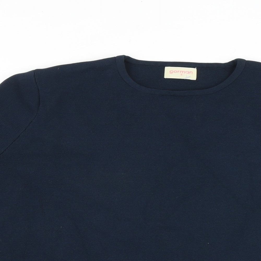 gorman Womens Blue Viscose Basic T-Shirt Size S Round Neck