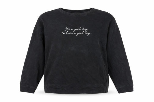 New Look Womens Black Cotton Pullover Sweatshirt Size L Pullover - It's a good day to have a good day