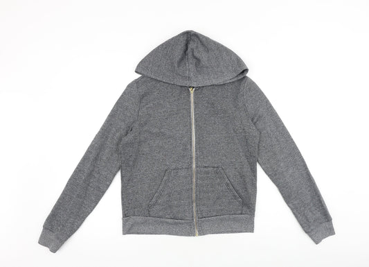 Sparkle & Fade Womens Grey Cotton Full Zip Hoodie Size S Zip
