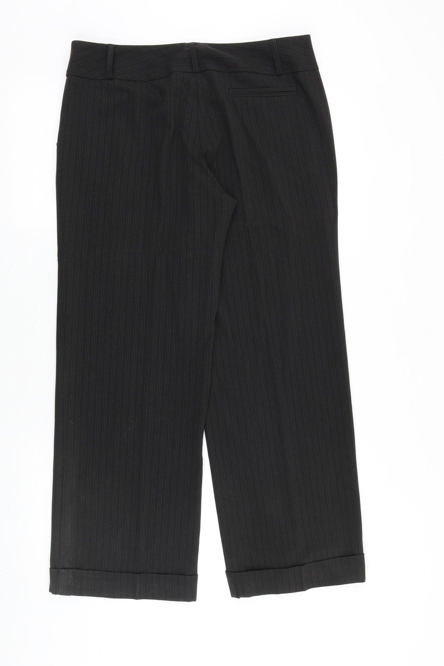 Dorothy Perkins Womens Brown Striped Polyester Trousers Size 12 Regular Zip
