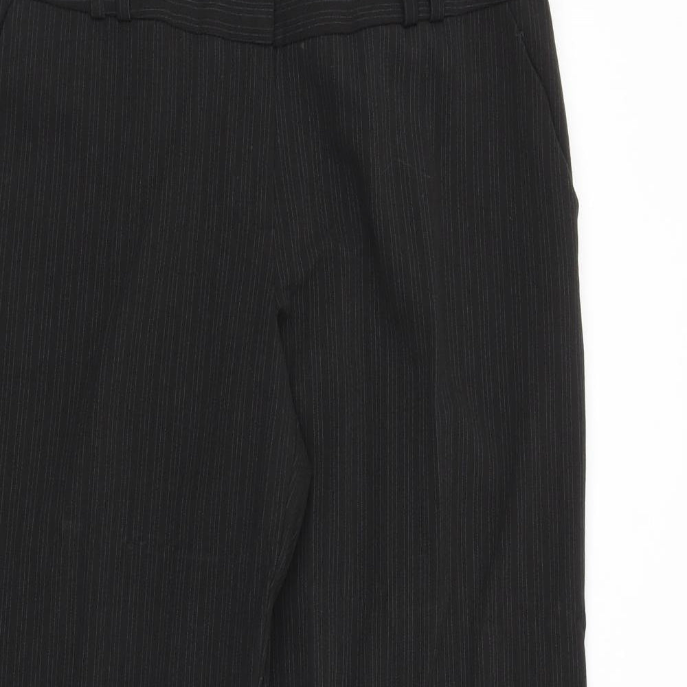 Dorothy Perkins Womens Brown Striped Polyester Trousers Size 12 Regular Zip