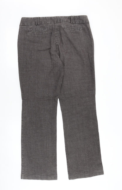 Principles Womens Grey Cotton Trousers Size 34 in Regular Zip