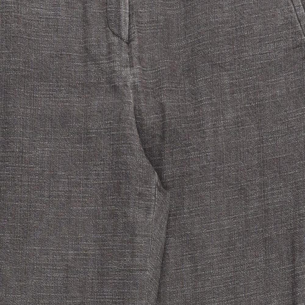 Principles Womens Grey Cotton Trousers Size 34 in Regular Zip