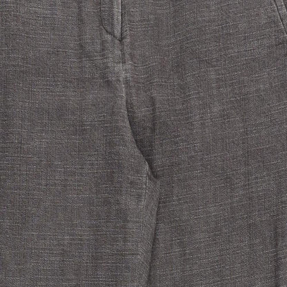 Principles Womens Grey Cotton Trousers Size 34 in Regular Zip