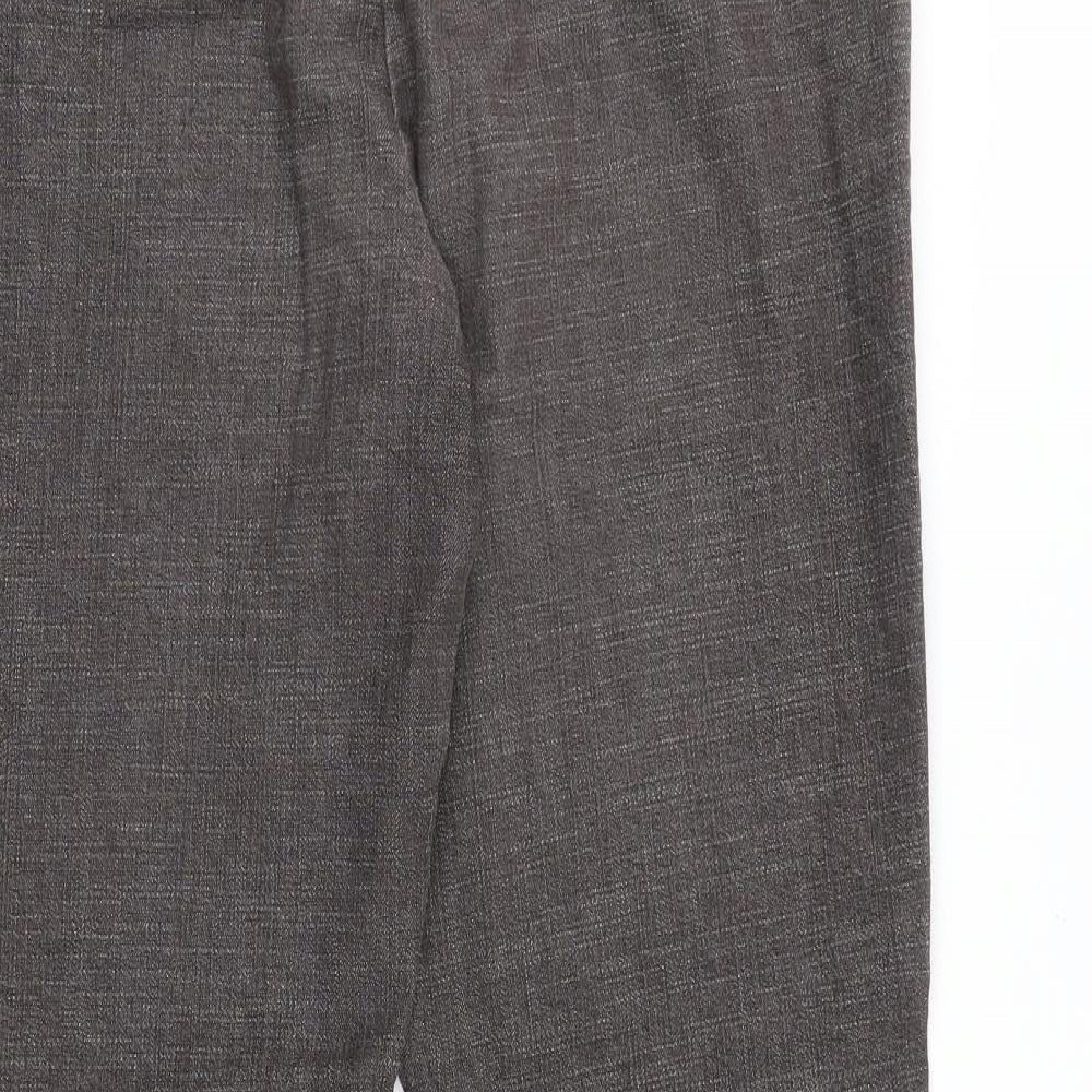 Principles Womens Grey Cotton Trousers Size 34 in Regular Zip