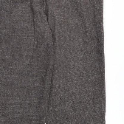 Principles Womens Grey Cotton Trousers Size 34 in Regular Zip