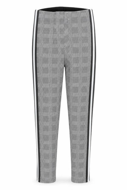 Preworn Womens Black Plaid Cotton Trousers Size S Slim