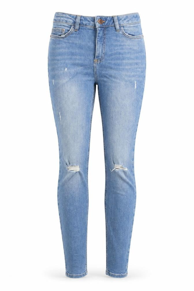 Denim & Co. Womens Blue Cotton Skinny Jeans Size 8 L31 in Regular Zip
