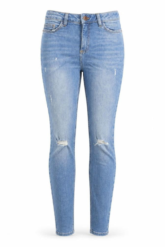 Denim & Co. Womens Blue Cotton Skinny Jeans Size 8 L31 in Regular Zip