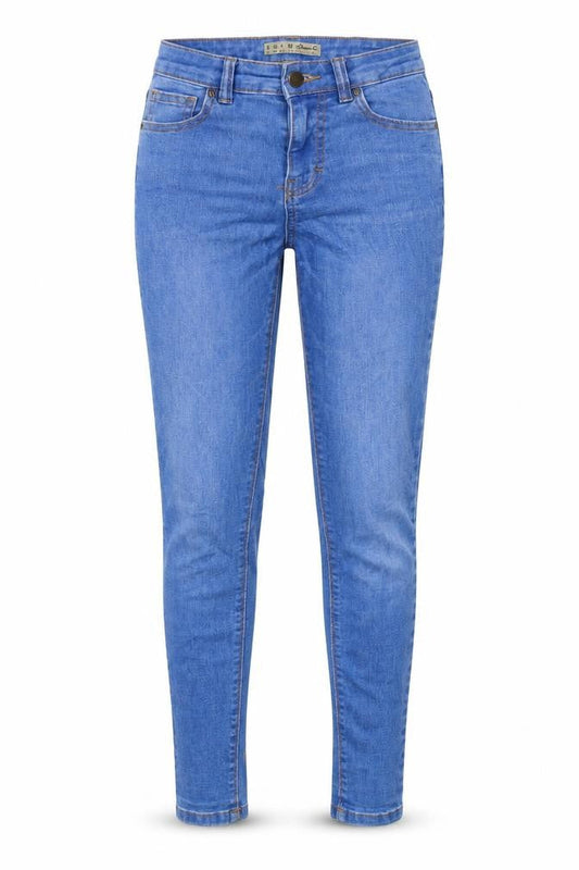 Denim & Co. Womens Blue Cotton Skinny Jeans Size 8 L28 in Regular Zip