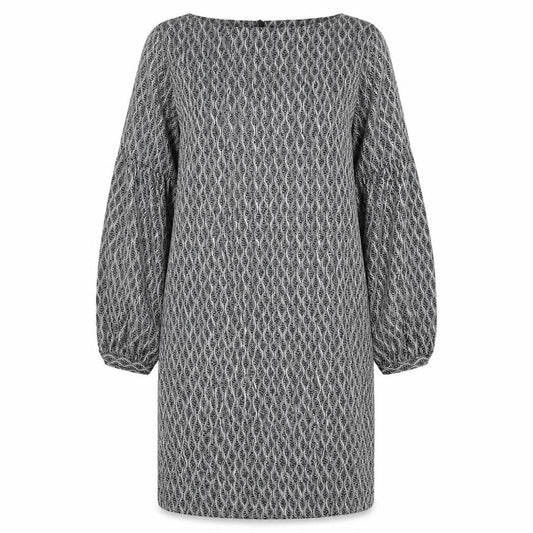 Wallis Womens Grey Geometric Polyester Shift Size 14 Scoop Neck Zip