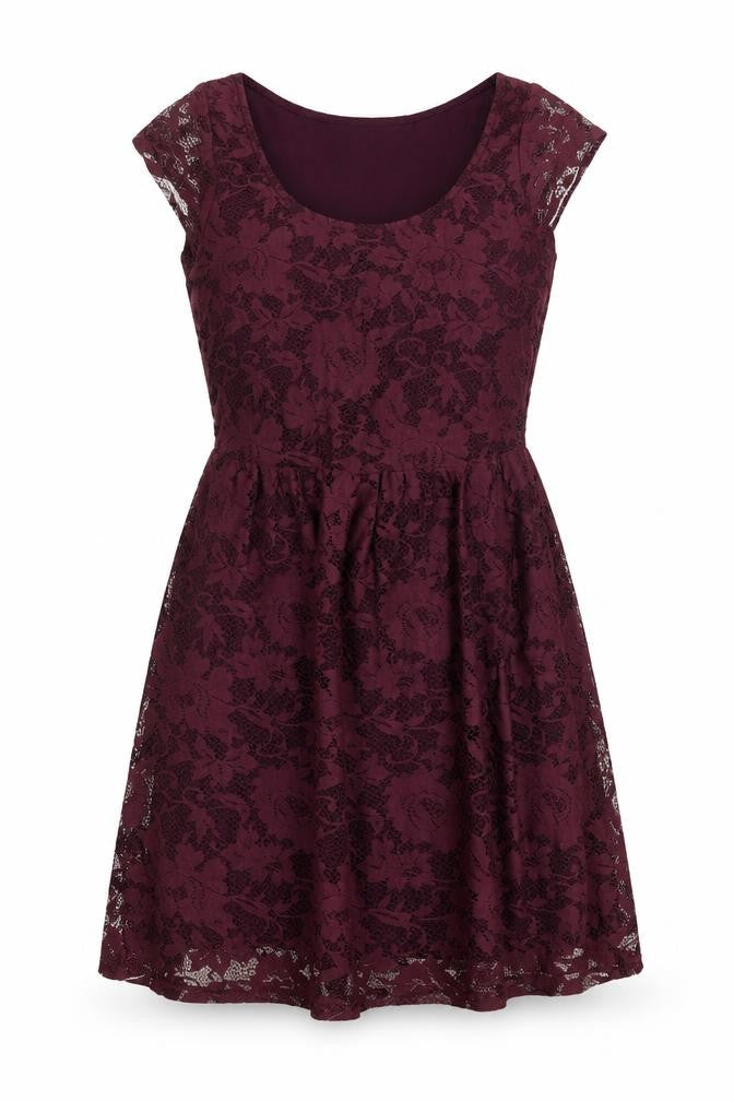 Dorothy Perkins Womens Red Floral Polyester A-Line Size 8 Scoop Neck Pullover