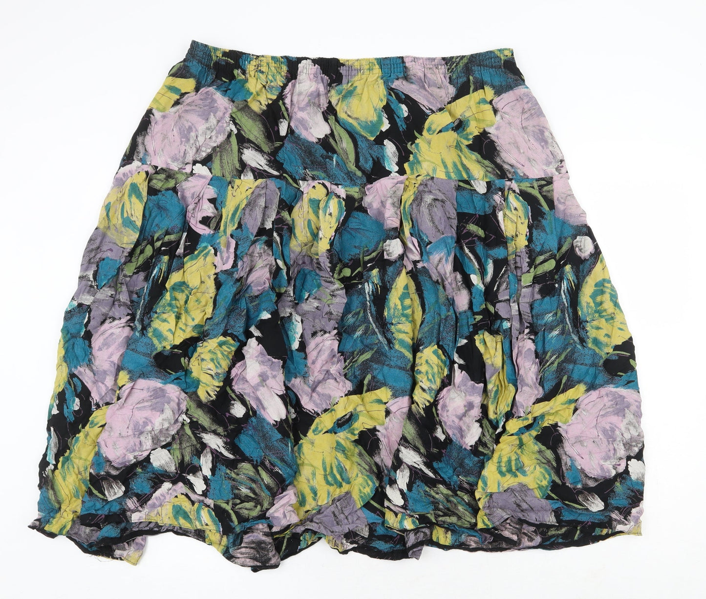 Preworn Womens Multicoloured Floral Polyester Tulip Skirt Size 38 in