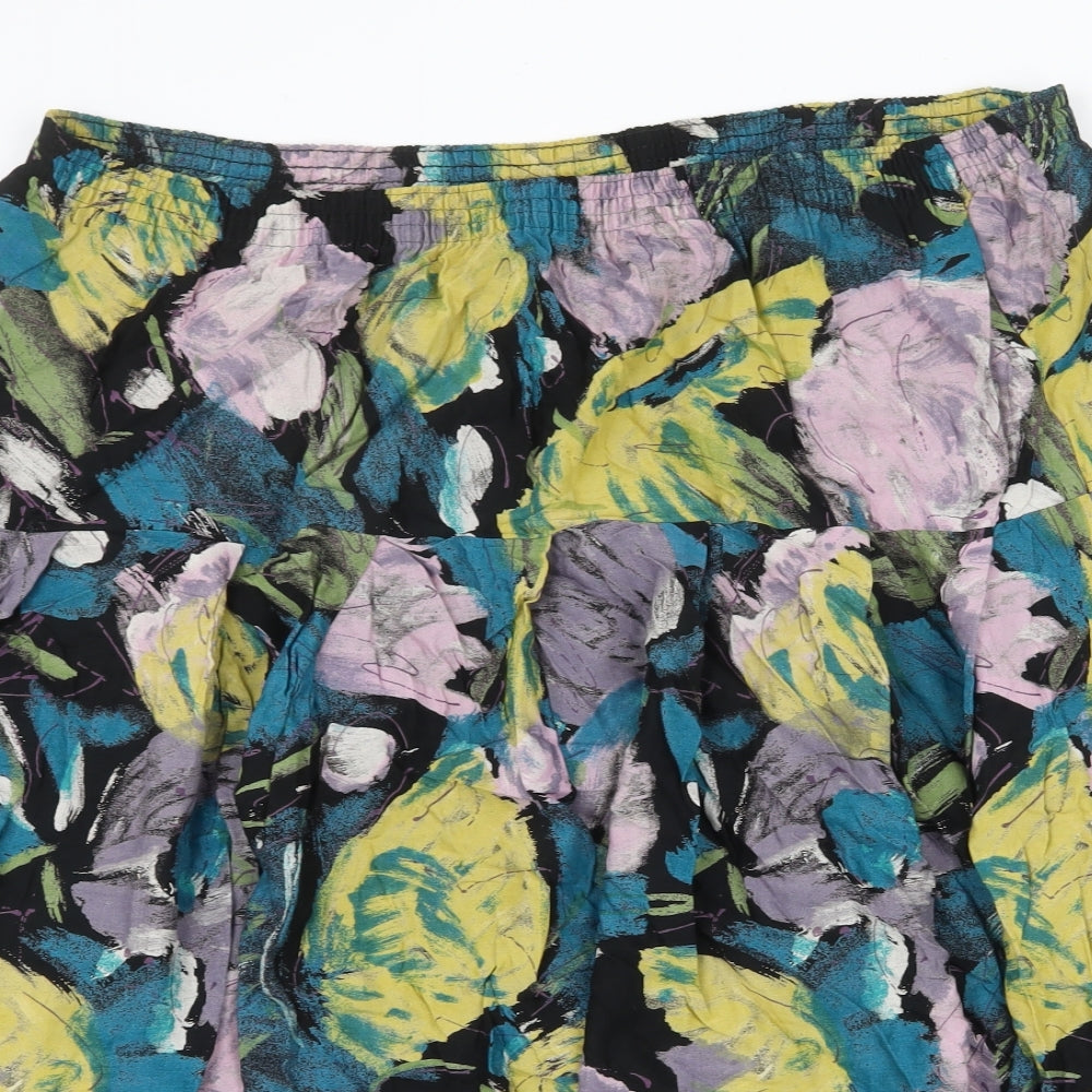 Preworn Womens Multicoloured Floral Polyester Tulip Skirt Size 38 in