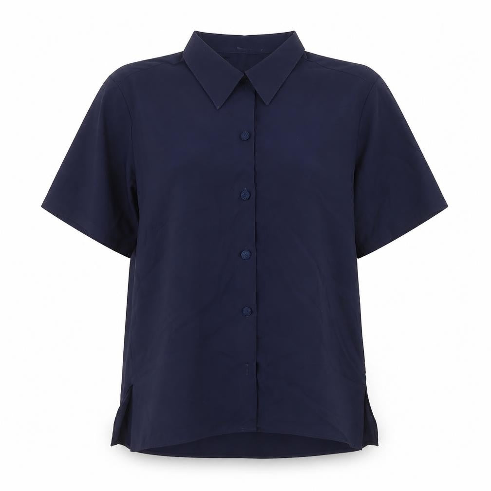 St Michael Womens Blue Polyester Basic Button-Up Size 14 Collared