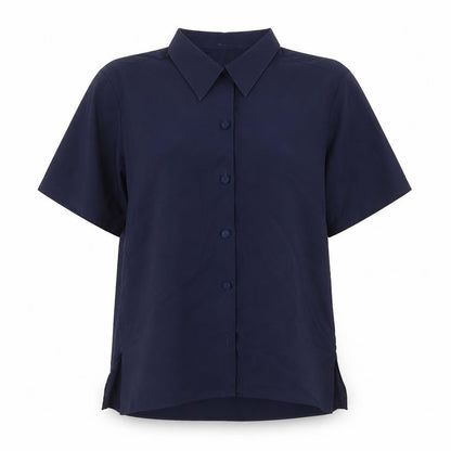 St Michael Womens Blue Polyester Basic Button-Up Size 14 Collared