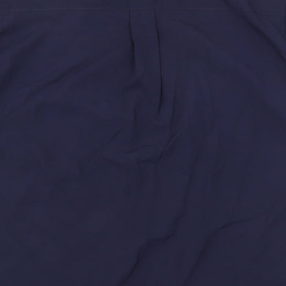 St Michael Womens Blue Polyester Basic Button-Up Size 14 Collared