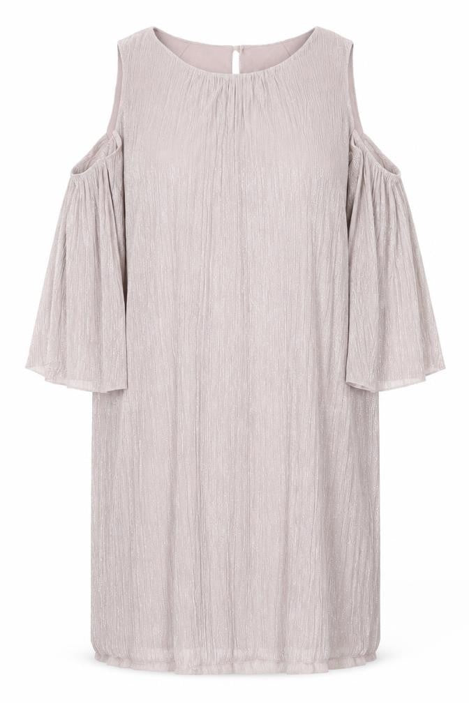 Xara Womens Pink Polyester A-Line Size 14 Round Neck Button - Cold Shoulder