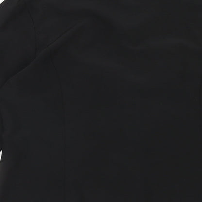 Preworn Womens Black Polyester Basic Button-Up Size L Collared