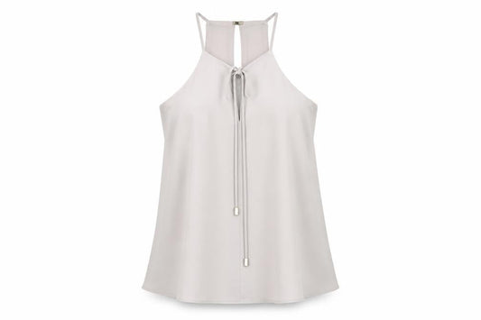 River Island Womens Beige Polyester Camisole Tank Size 8 Square Neck