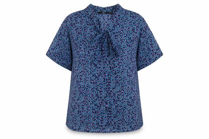 Simon jersey Womens Purple Geometric Polyester Basic Blouse Size 10 V-Neck