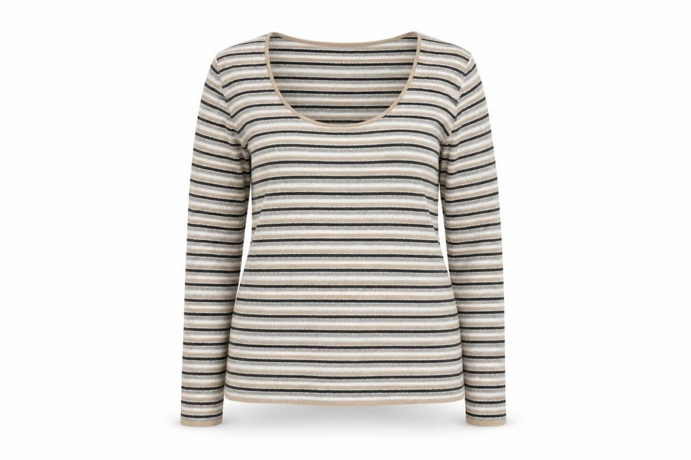 Betty Barclay Womens Multicoloured Scoop Neck Striped Polyester Pullover Jumper Size 16