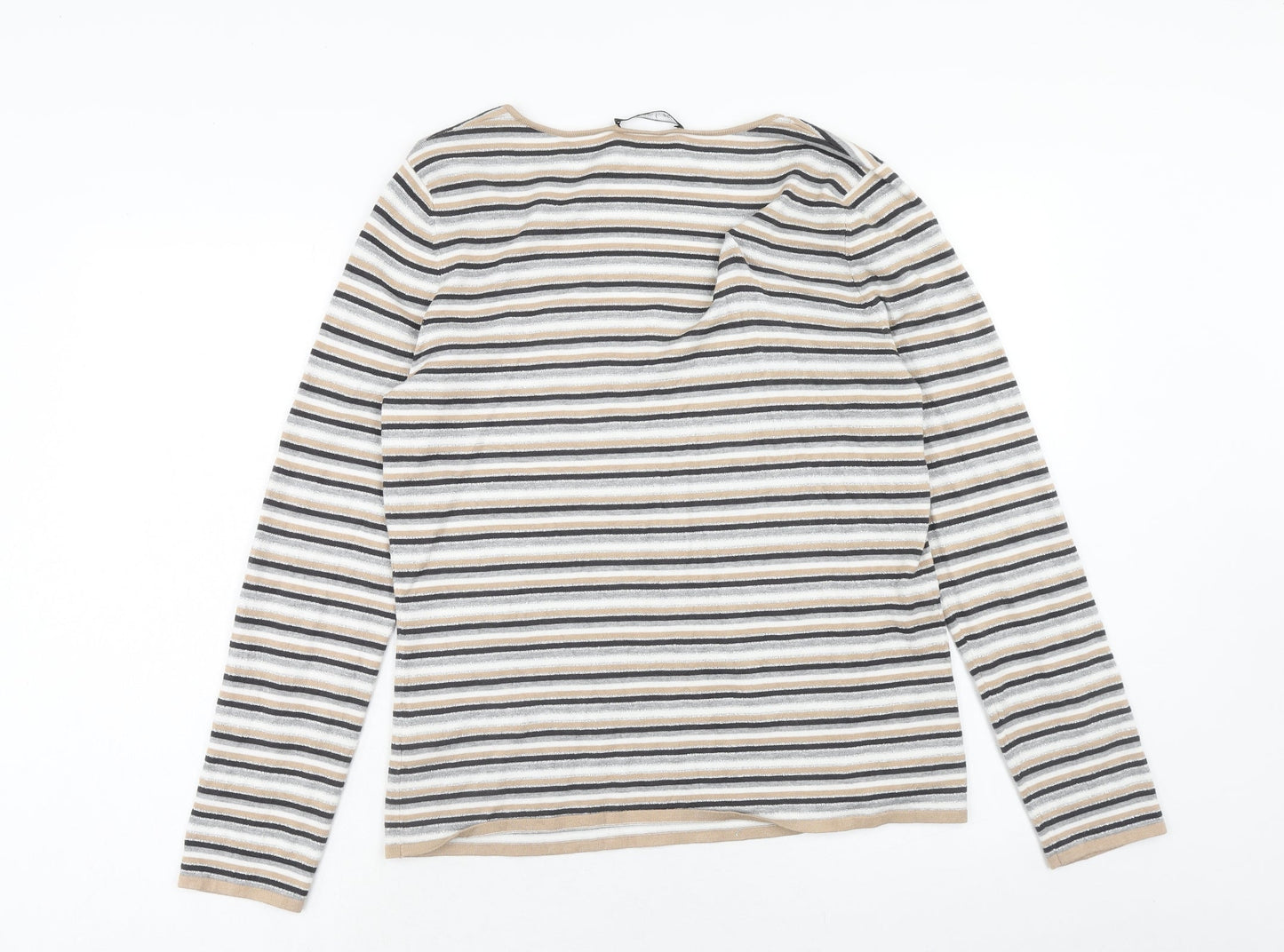 Betty Barclay Womens Multicoloured Scoop Neck Striped Polyester Pullover Jumper Size 16