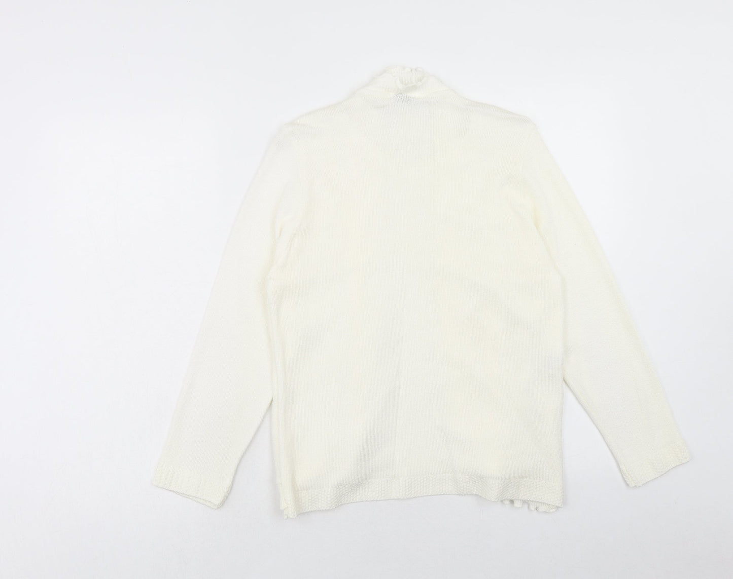 Impressions Womens Ivory V-Neck Acrylic Cardigan Jumper Size S - Size S-M