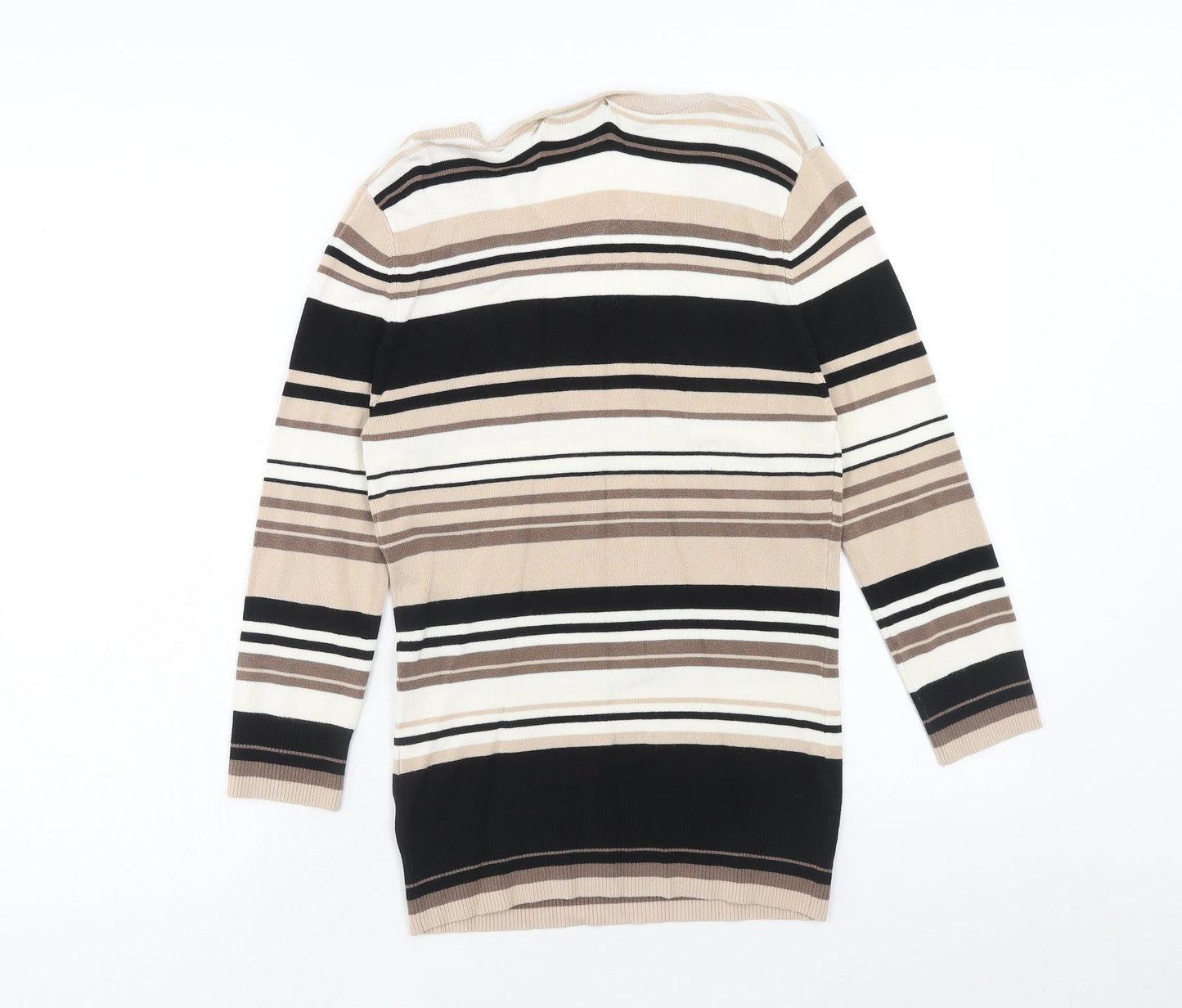 Zona Womens Multicoloured V-Neck Striped Viscose Pullover Jumper Size 10