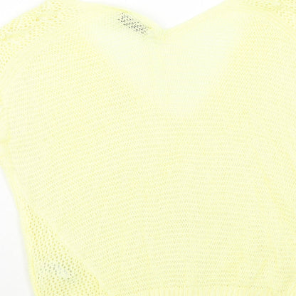 Per Una Womens Yellow Acrylic Basic Blouse Size 16 V-Neck