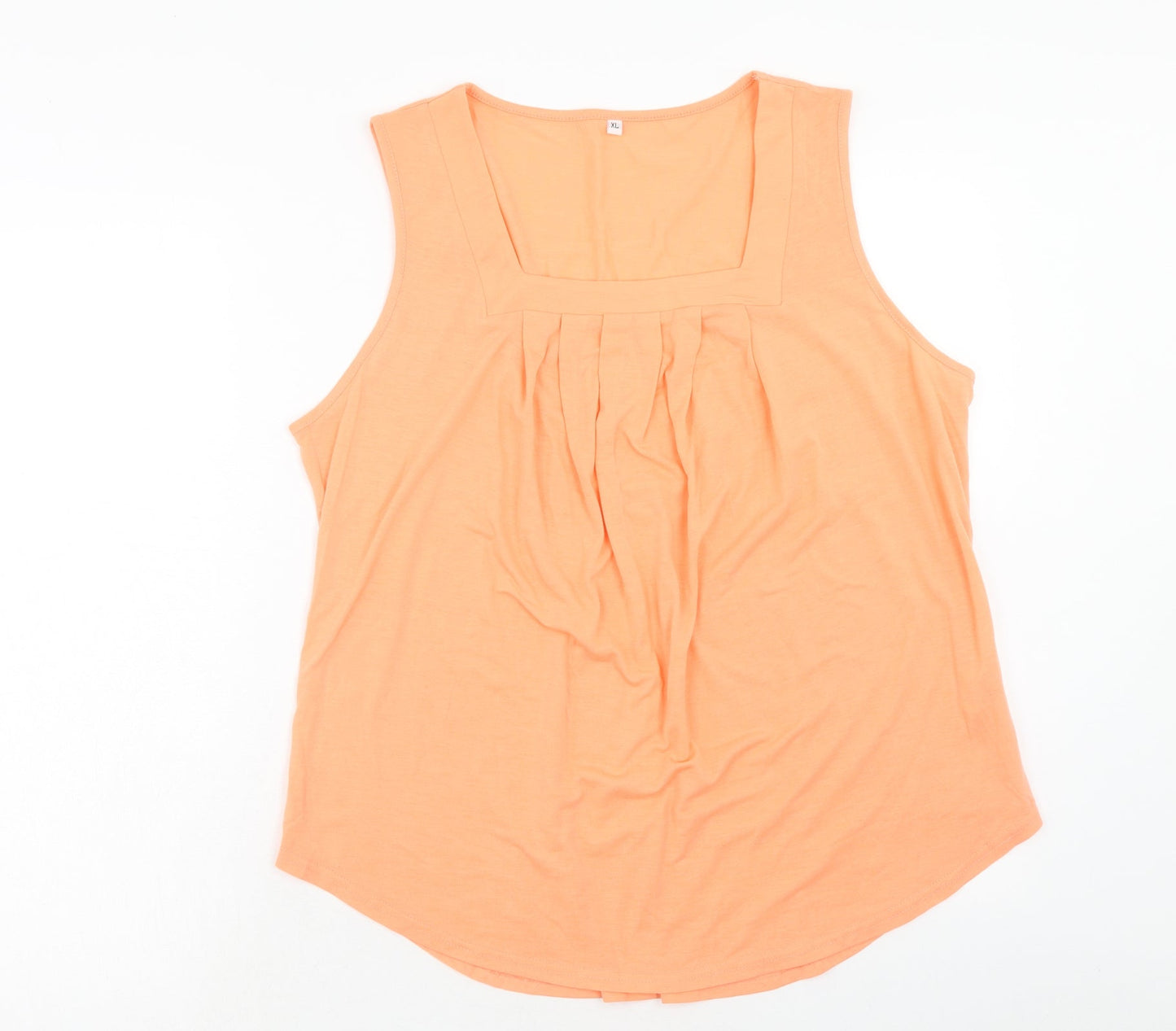 Preworn Womens Orange Polyester Basic Tank Size XL Square Neck
