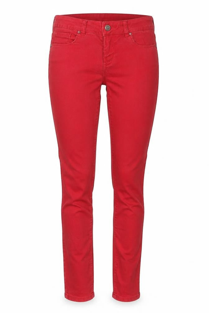 New Look Womens Red Cotton Skinny Jeans Size 8 Regular Zip