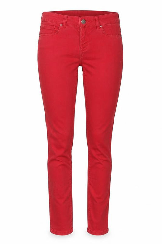 New Look Womens Red Cotton Skinny Jeans Size 8 Regular Zip