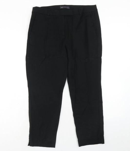 Marks and Spencer Womens Blue Viscose Trousers Size 14 Regular Hook & Eye