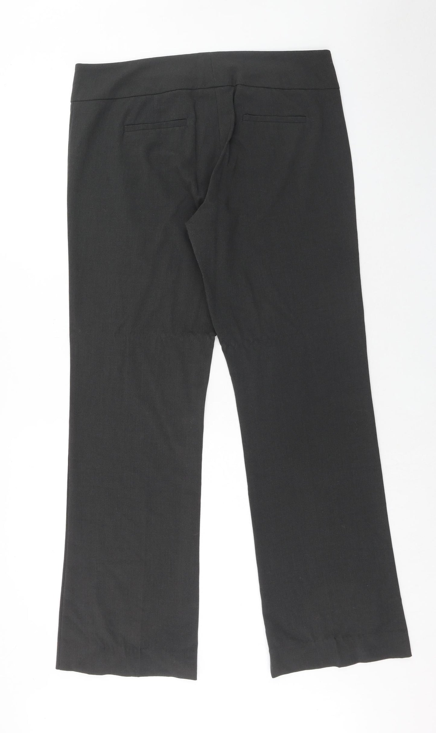 Kenneth Cole Womens Grey Polyester Trousers Size 12 Regular Hook & Eye