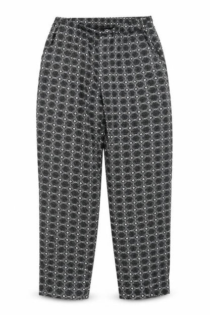 New Look Womens Black Geometric Polyester Trousers Size 8 Regular