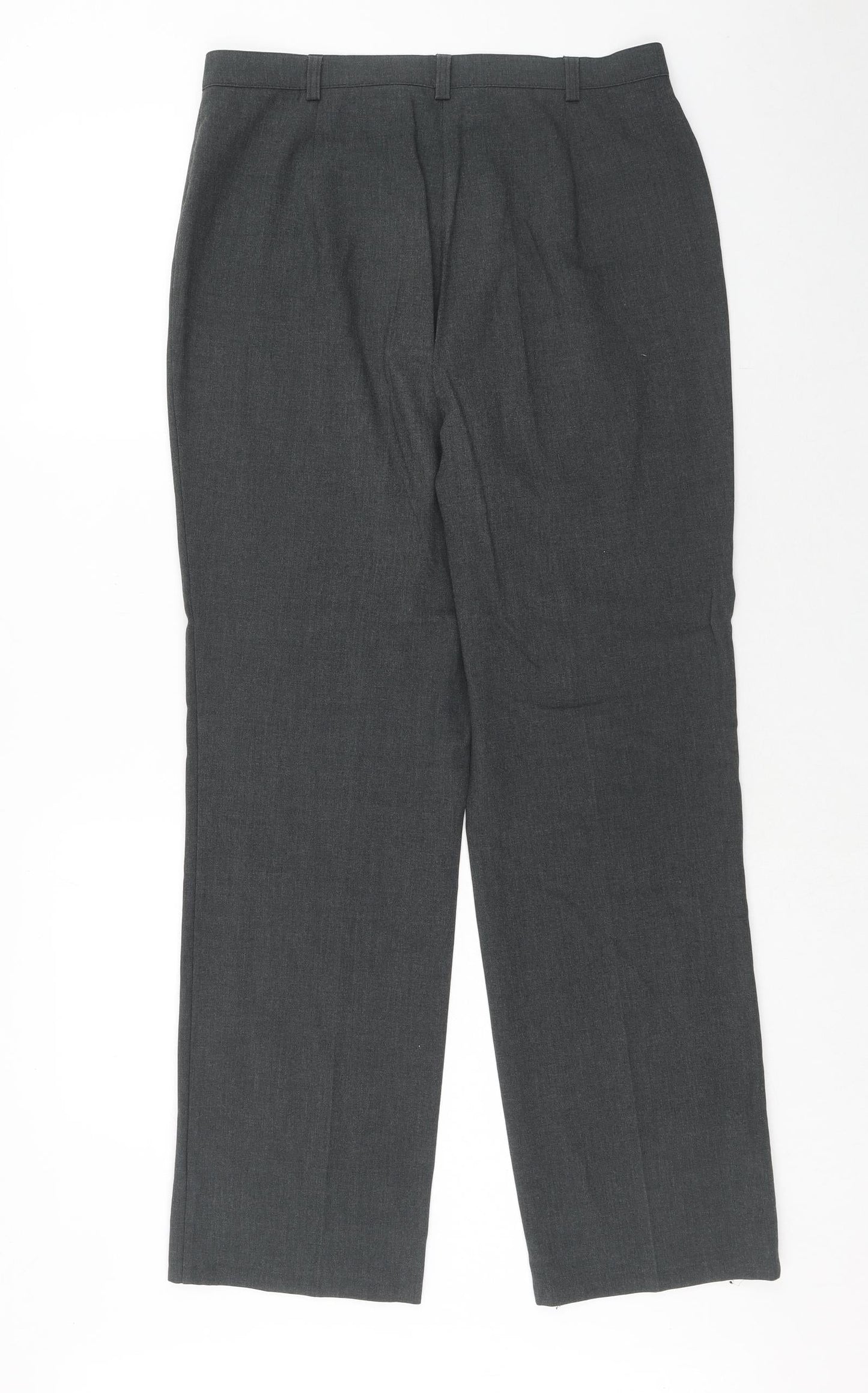 Marks and Spencer Womens Grey Polyester Dress Pants Trousers Size 14 Regular Zip