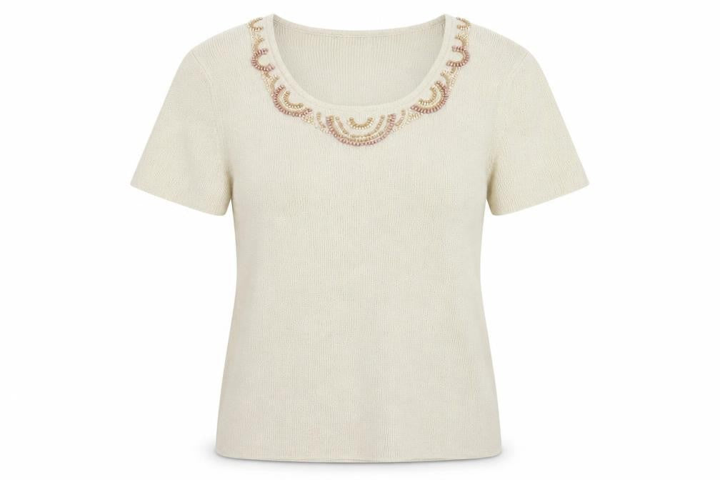 Bellini Womens Ivory Scoop Neck Acrylic Pullover Jumper Size 12