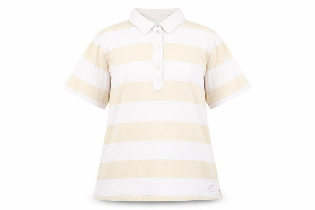 NEXT Womens Pink Striped Cotton Basic Polo Size 12 Collared